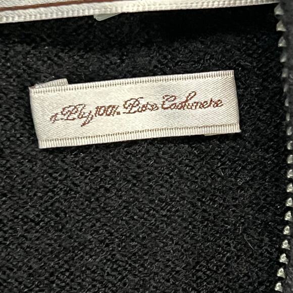Peter Millar Sweater Mens XXL Black 100% Pure Cashmere 1/4 Zip Modern Preppy - Picture 10 of 13